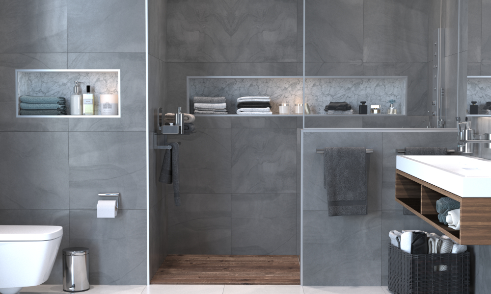 Banyo seramiklerinde köşe ve bitiş profili uygulaması